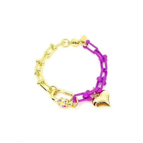 Melania Clara Melissa Yellow and gold daisy and Orchid chain bracelet NEW (2) - Picture 3 of 16